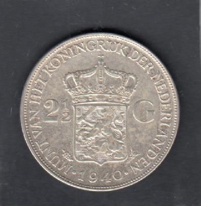 Beschrijving: 2 1/2 Gulden WILHELMINA  